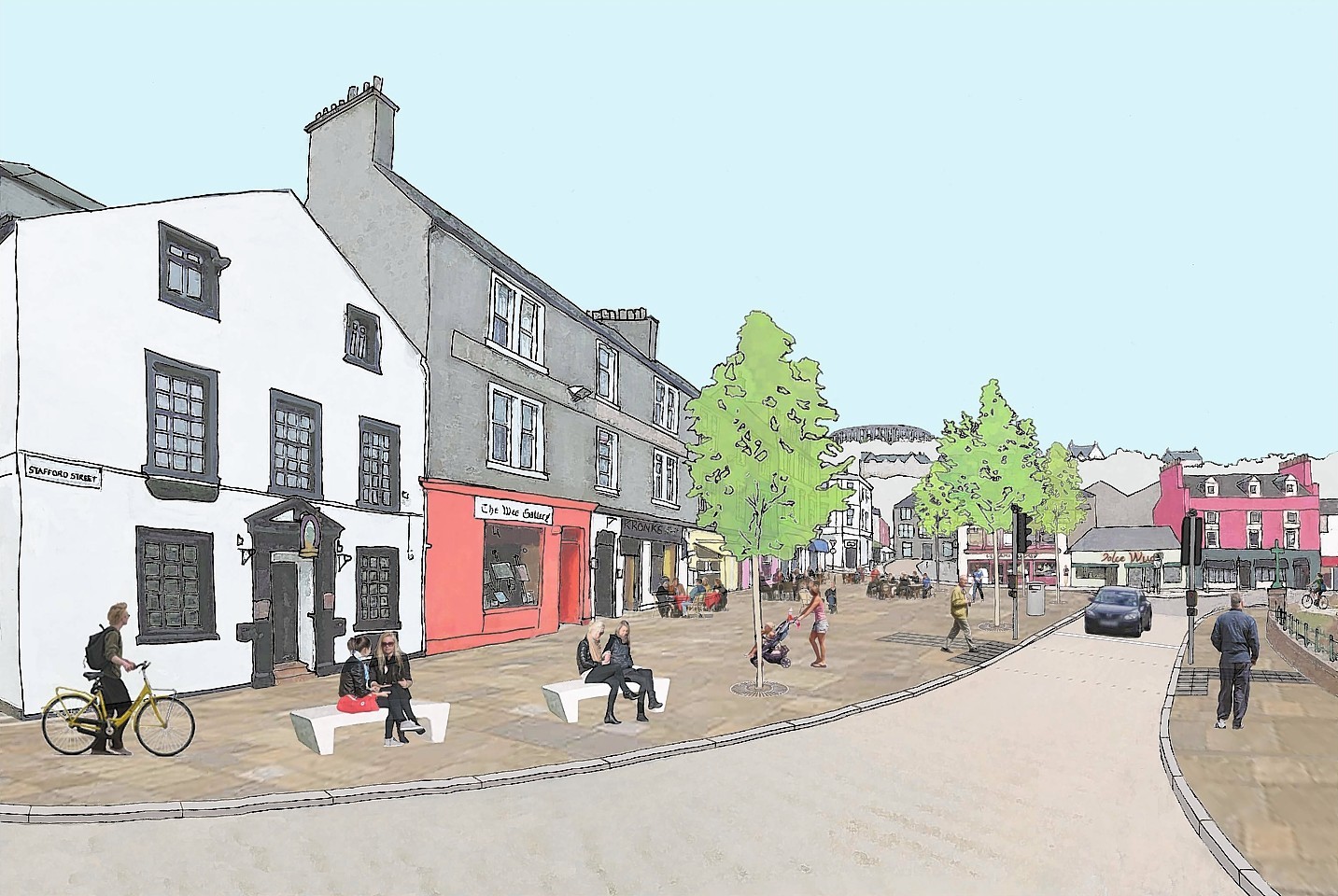 Pedestrianised Stafford Street