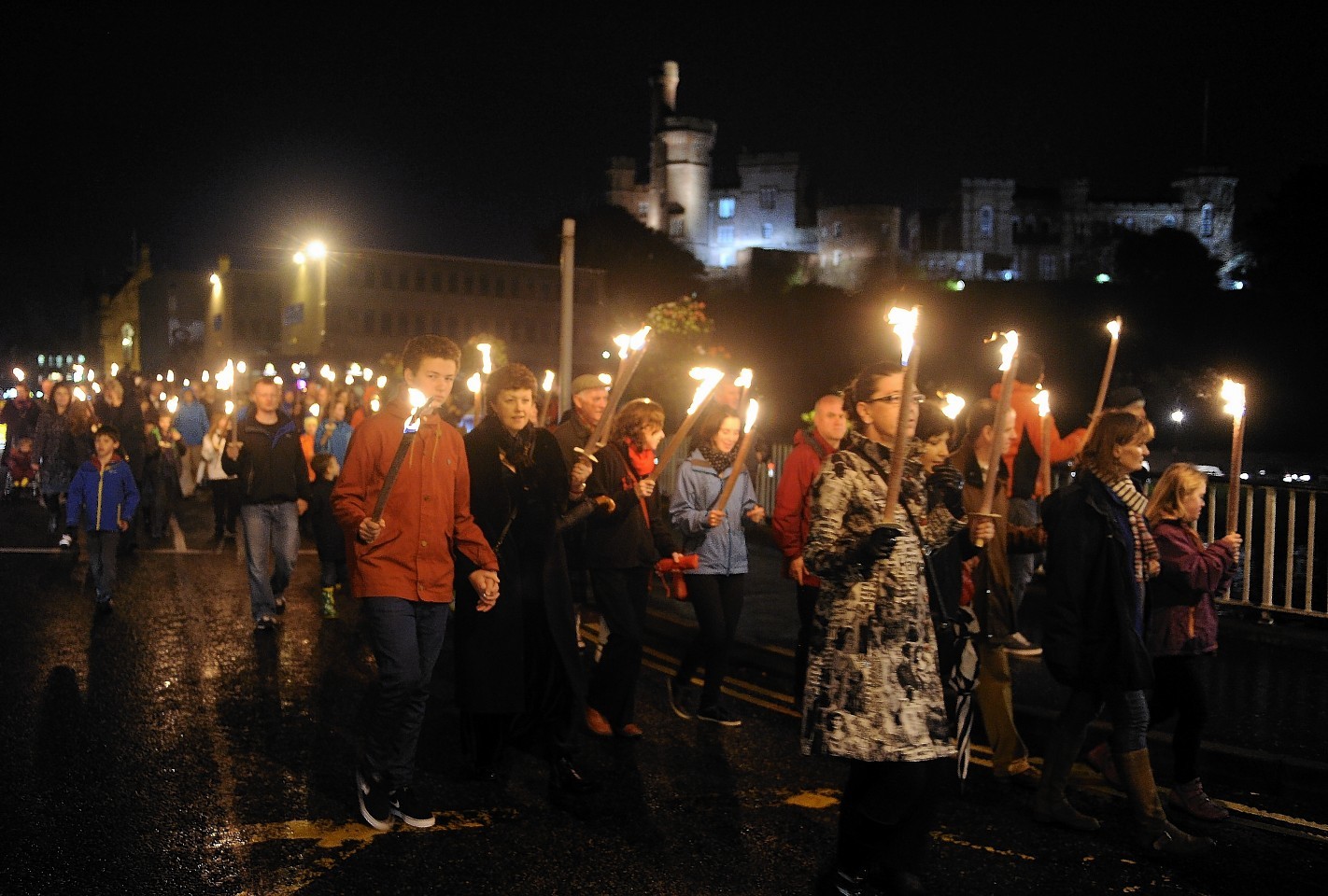 Royal National Mod torchlight procession through Inverness