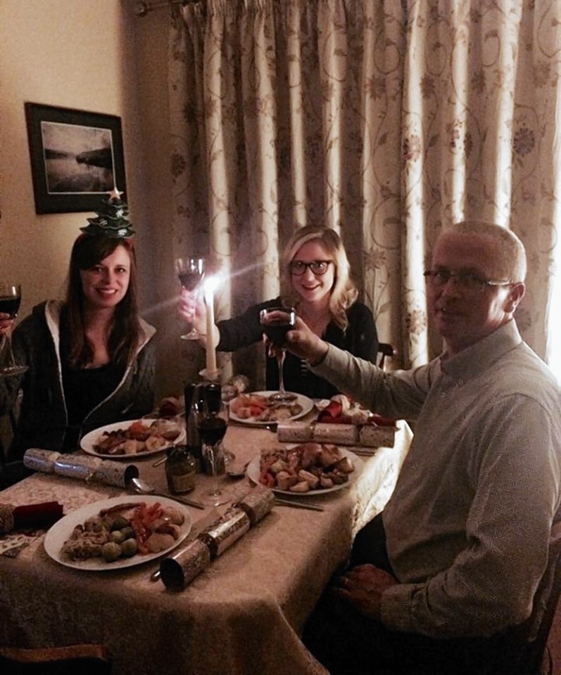 Saskia Leighton and her family enjoy an early Christmas dinner