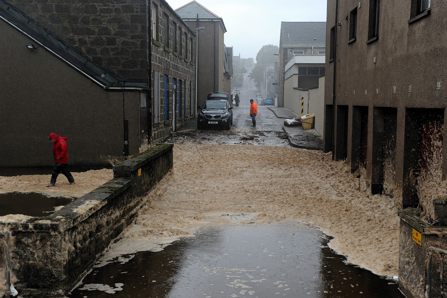 Stonehaven sea foam build-up. Pictures by Kenny Elrick