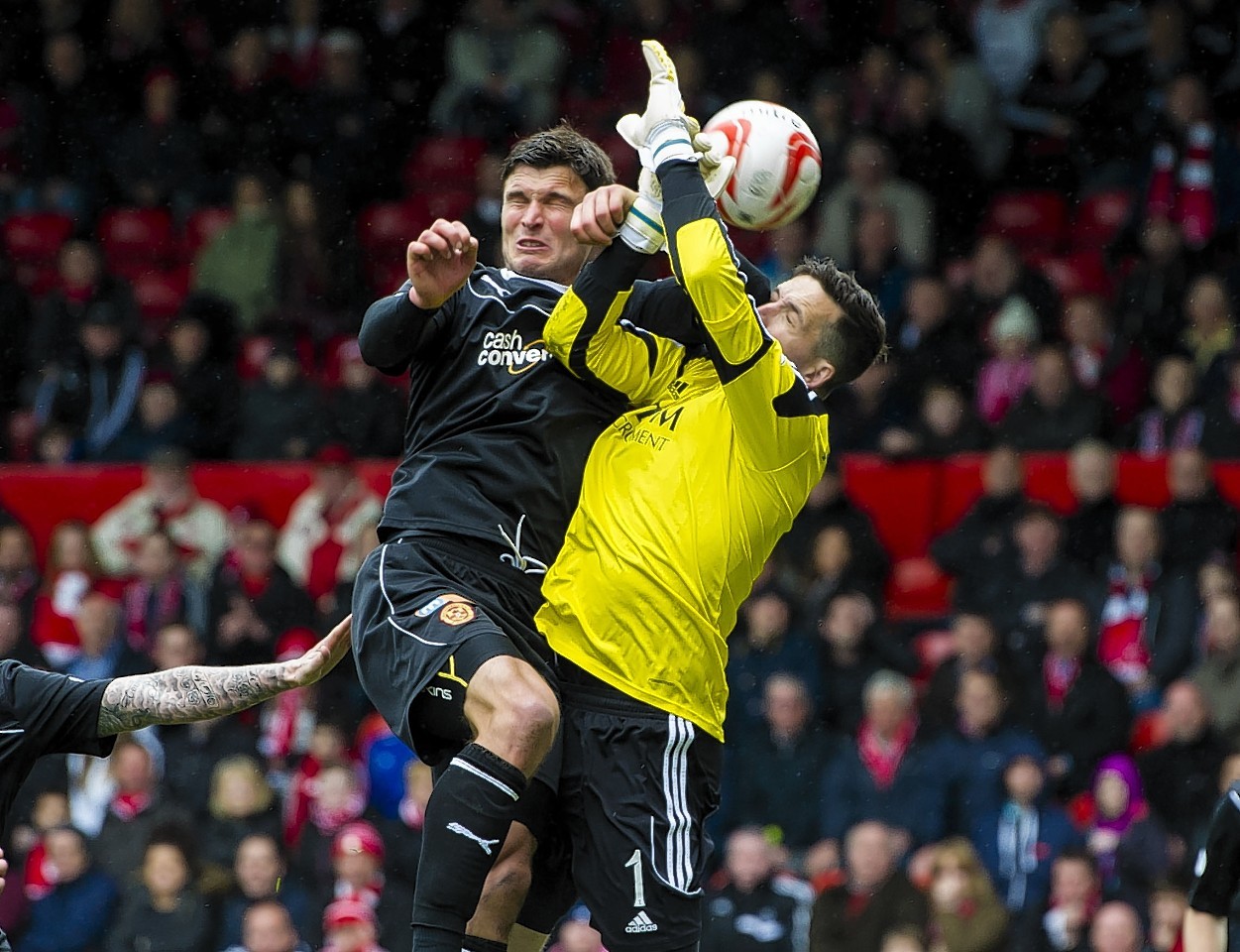 The Dons players felt John Sutton fouled Jamie Langfield in the build up to the goal