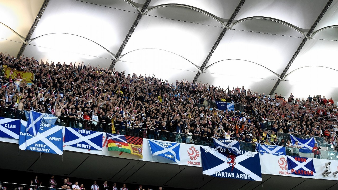 The Scotland team were greeted by the Tartan Army who traveled in great numbers