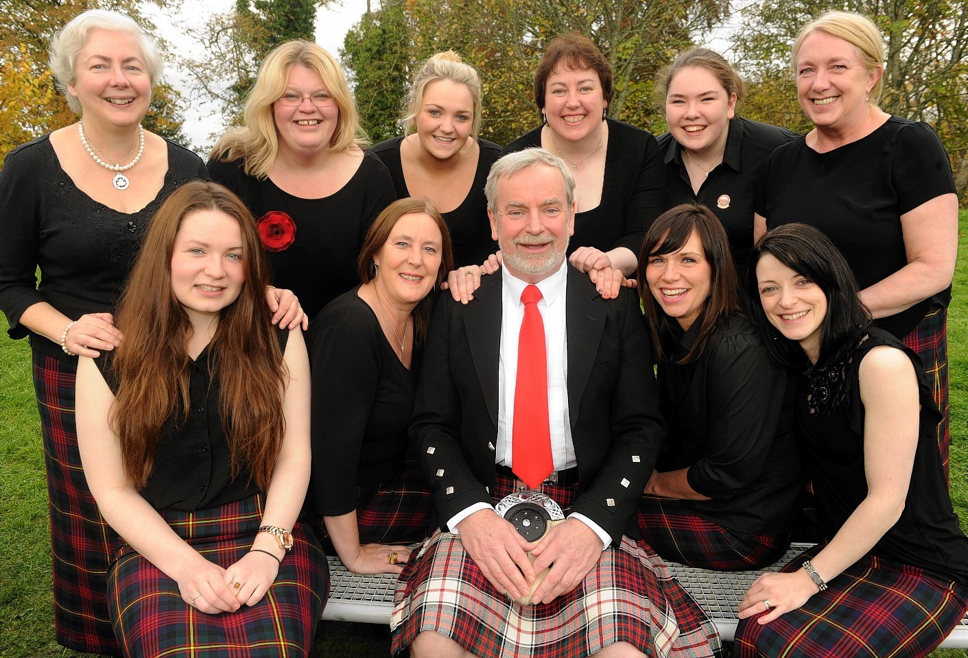 Callum Watt with the choir