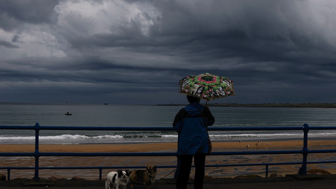 Dark clouds gather from the coast off Fraserburgh, Aberdeenshire this afternoon with Scotland's Indian summer looking over for the time being after severe winds and rain battered much of the north last night and into this morning