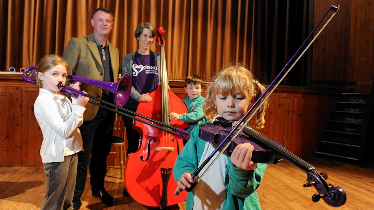 The Royal Scottish National Orchestra (RSNO) at Haddo House, held a music workshop to children from local primary schools as part of this year's Haddo Arts Festival. Photo by Kenny Elrick.