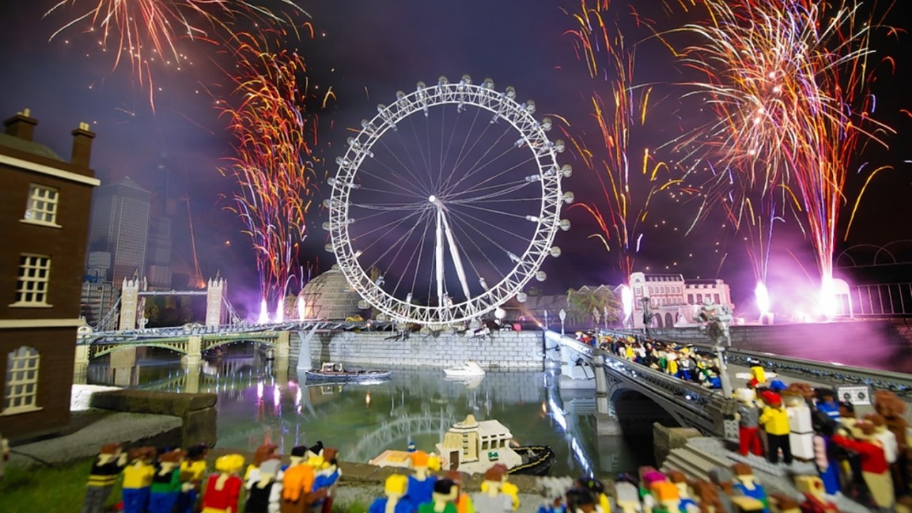 London captured in Legolands' Miniland which has hosted a miniature fireworks display mounted by Titanium Fireworks