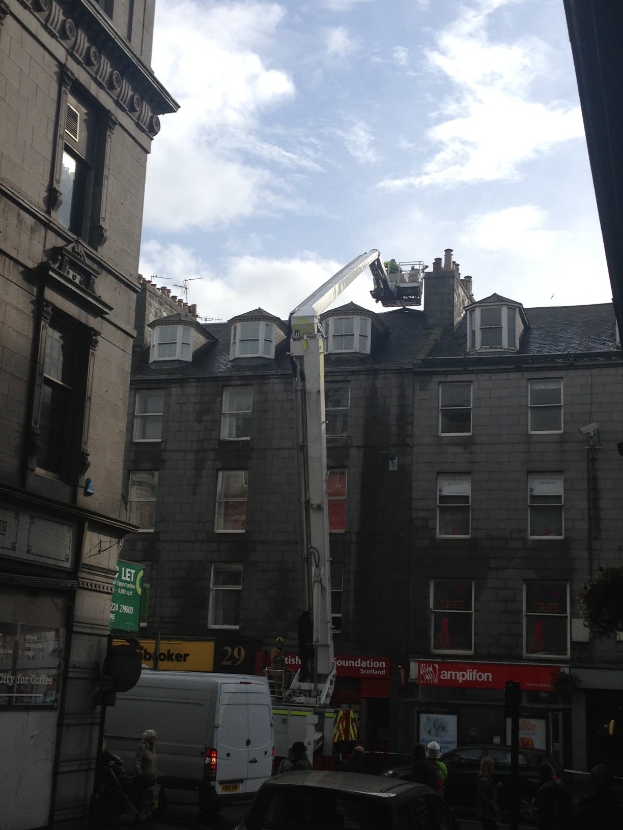 Fire crews were called to deal with an  "unsafe building"