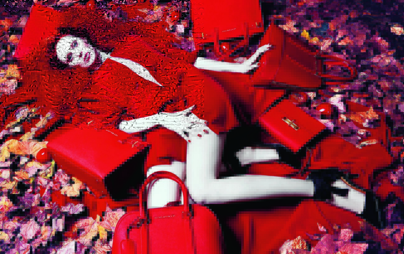 Red bags, from £135; all Kurt Geiger London