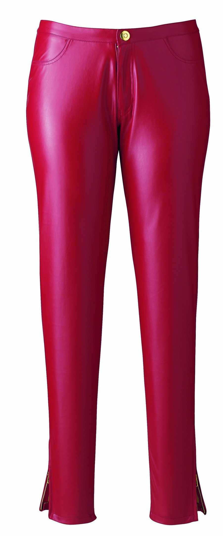 Kelly Brook for Simply Be red PU zip-hem trousers, £50 