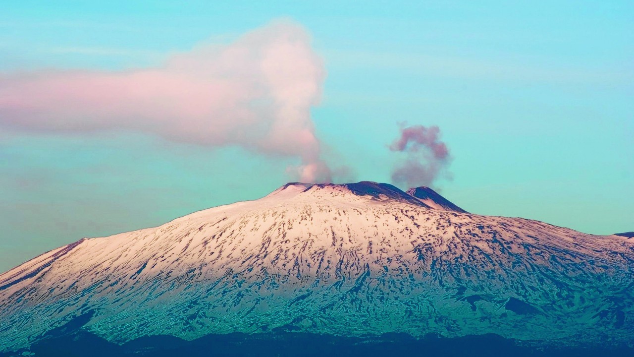 Mount Etna at sunset, Sicily