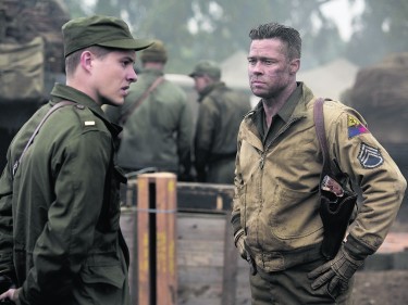  Lieutenant Parker (Xavier Samuel) and Wardaddy (Brad Pitt)