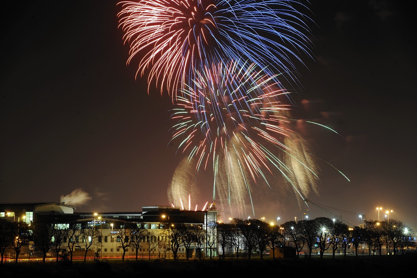 Fireworks over Aberdeen city