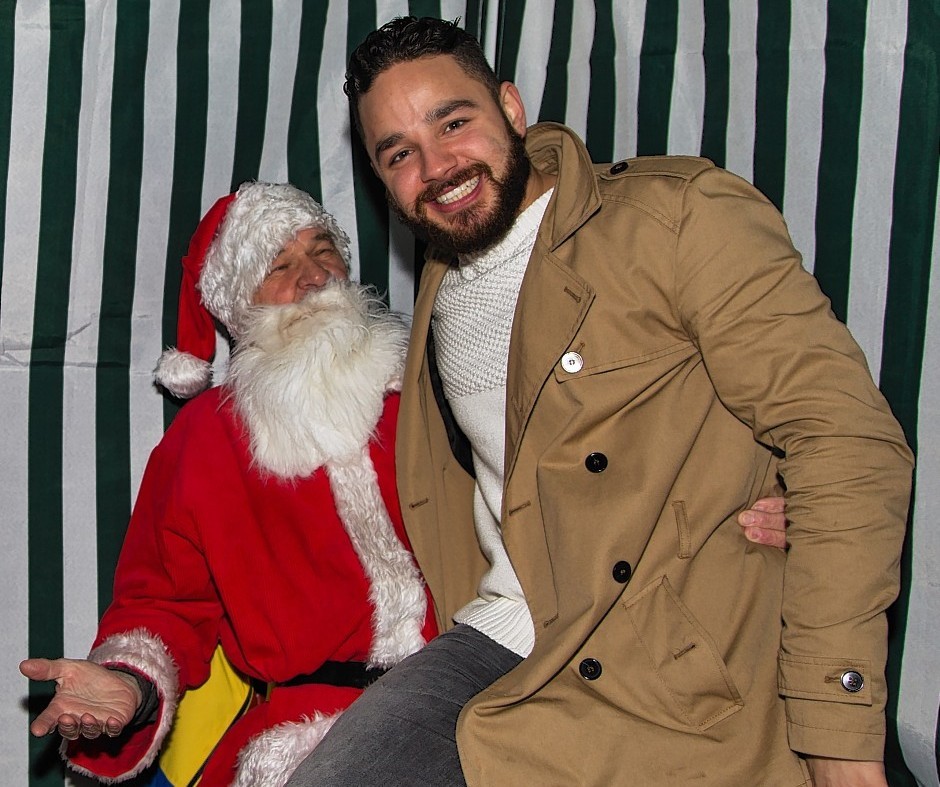 Adam Barton with Santa