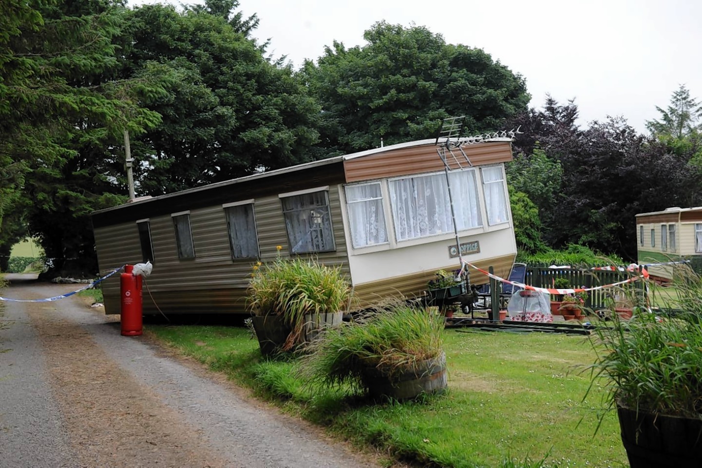 The scene of the accident at East Balthangie Caravan Park