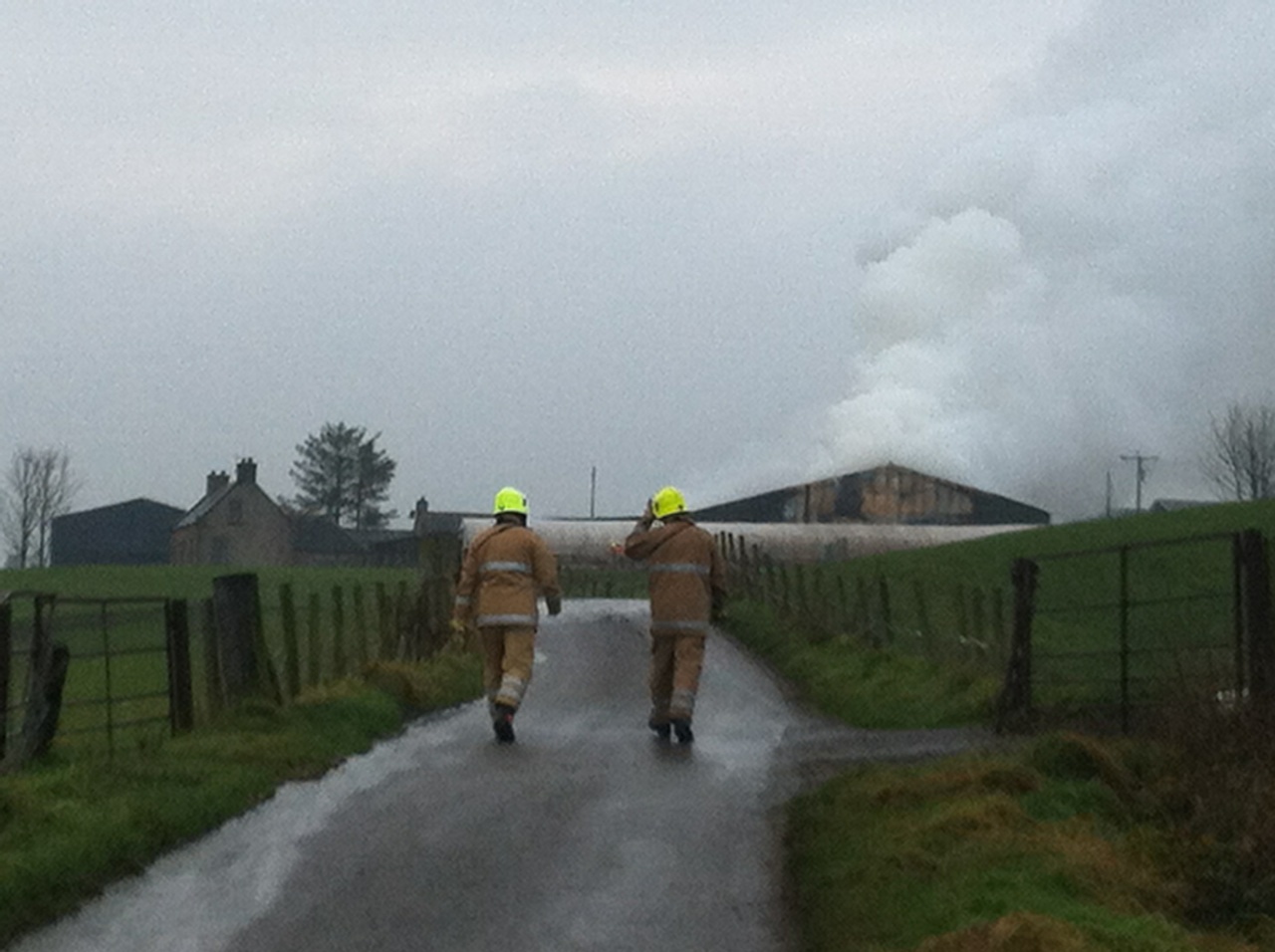 Firefighters on scene at Allenbuie Farm, near Keith