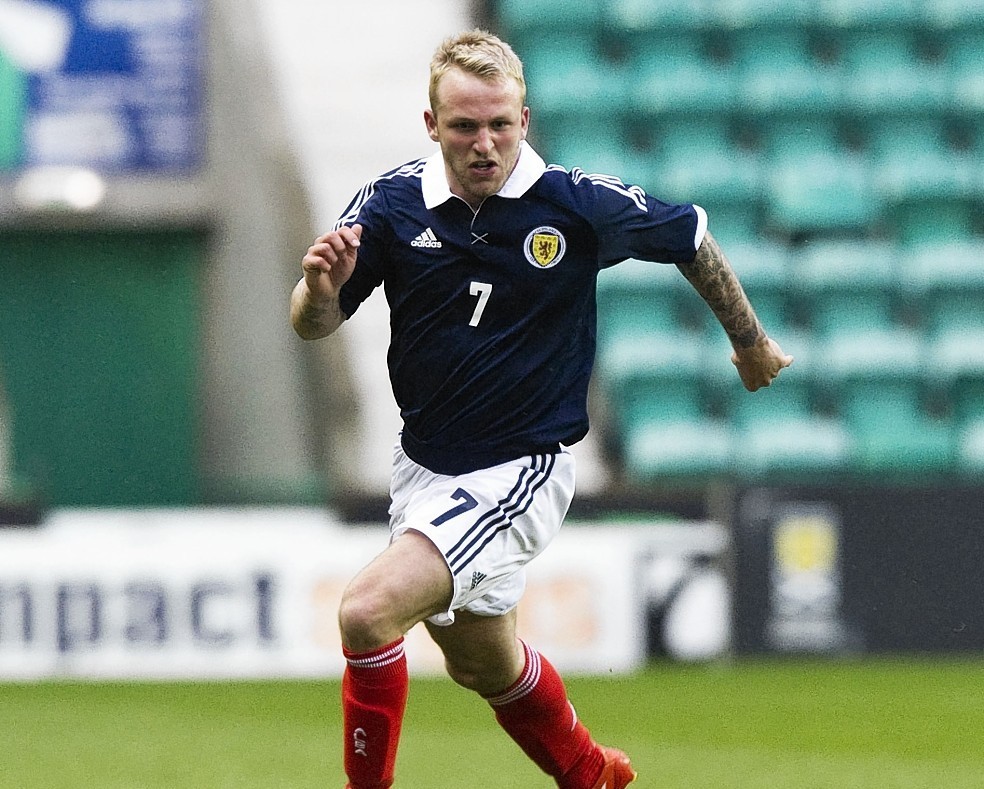 Johnny Russell in action for the Scotland under-21s