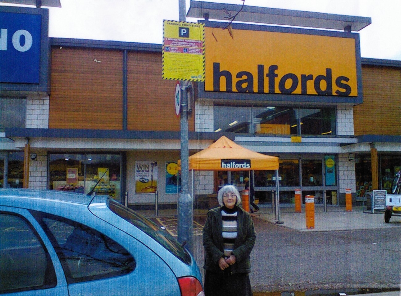 June Fyfe in the car park where she was hit with the fine