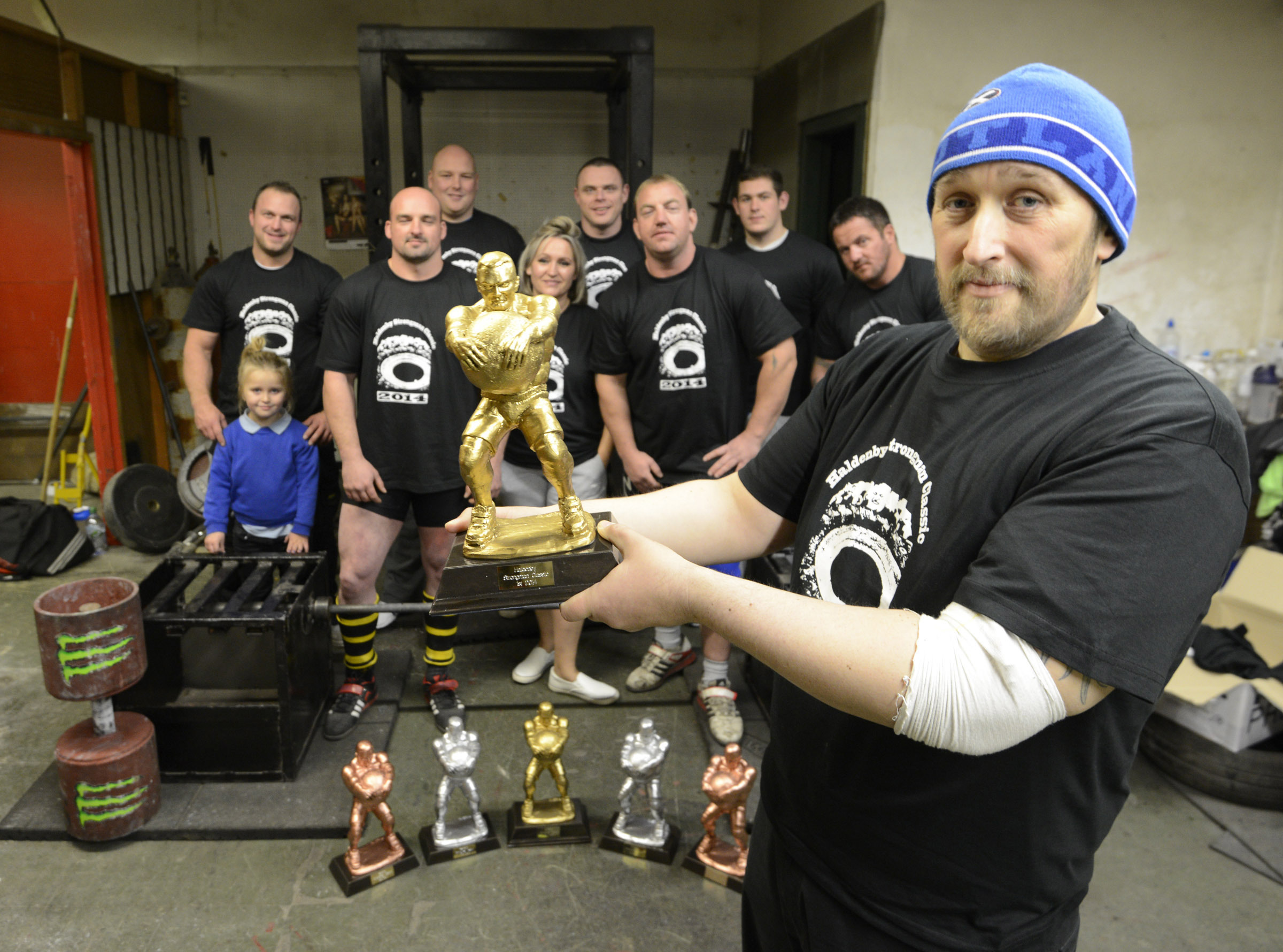 Former strongman Mark Haldenby with many of the top Scottish title-holders taking part in Sunday's event.