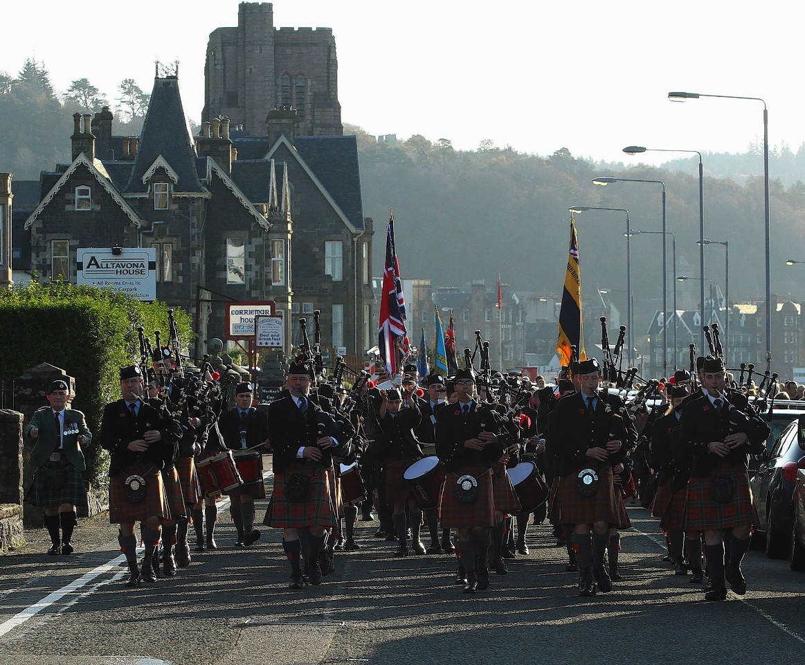 The parade in Oban
