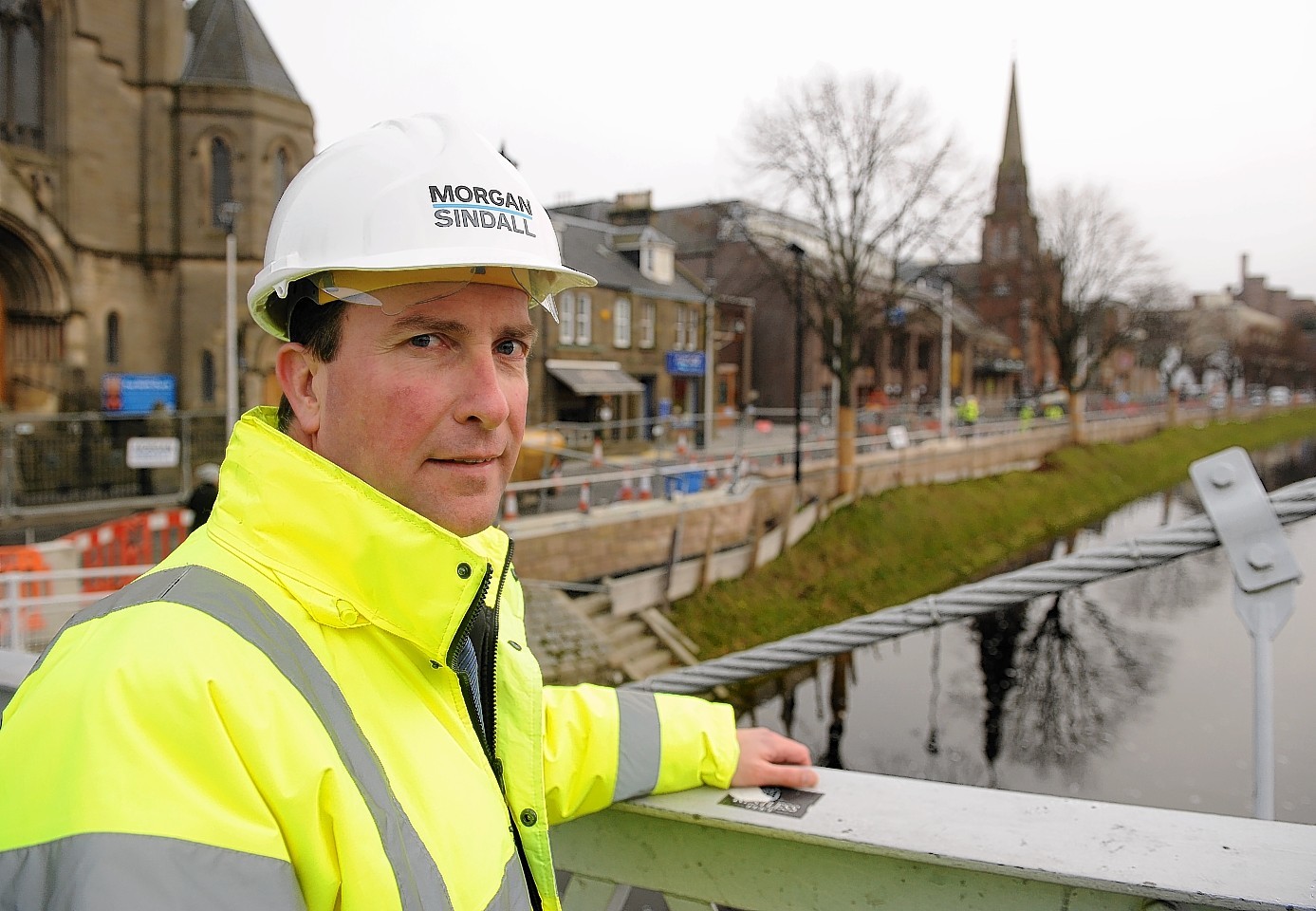 Robert Ogg, of Morgan Sindall, at the River Ness Flood Alleviation Scheme.