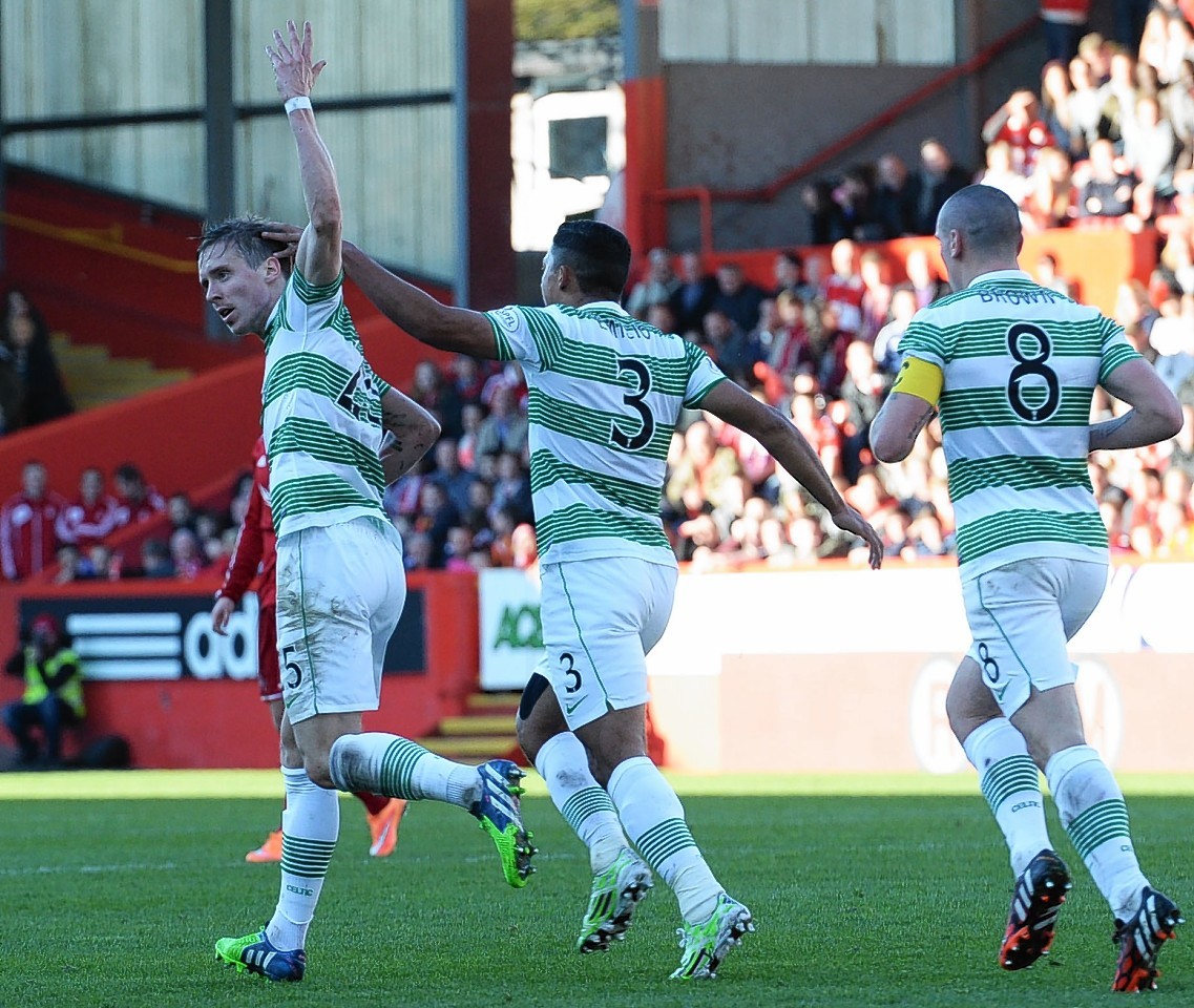 Stefan Johansen celebrates his equaliser