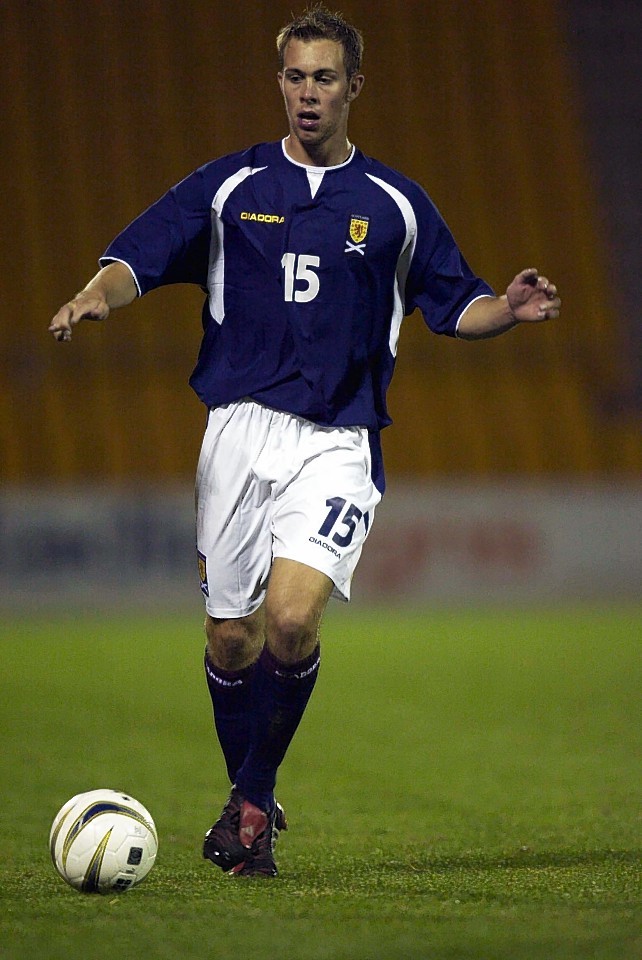 Steven Whittaker on the ball for the under-21s against Slovenia in 2004