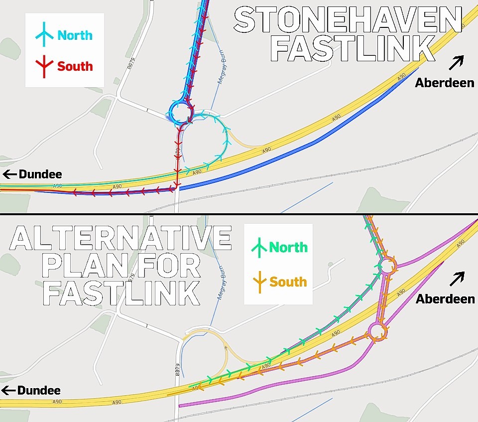 Proposed AWPR junction at Stonehaven.