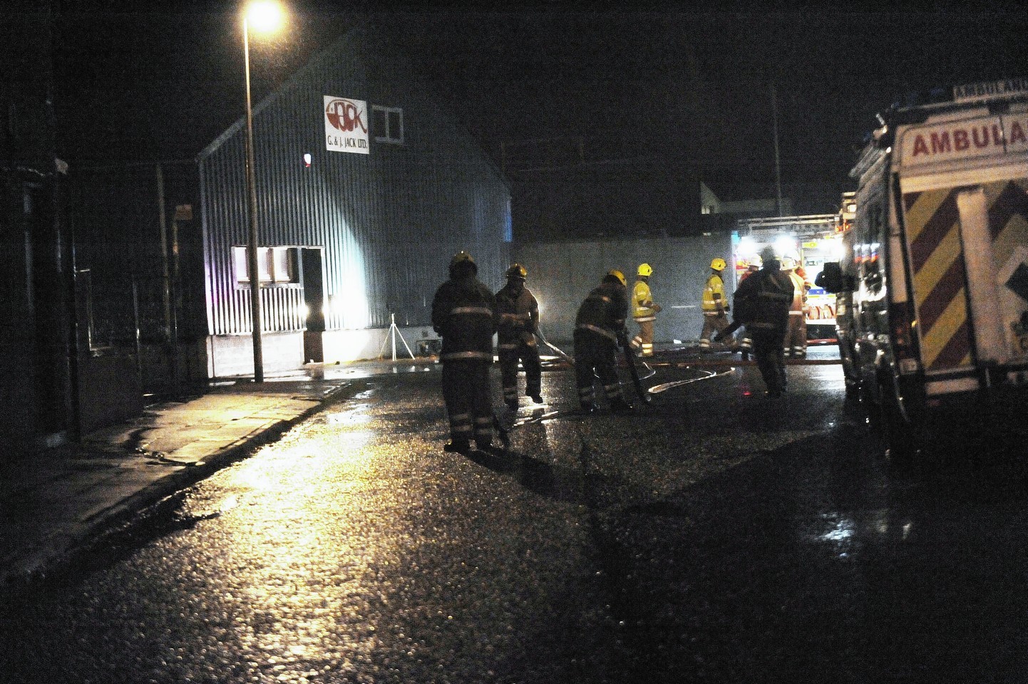 Crews tackled the blaze yesterday evening