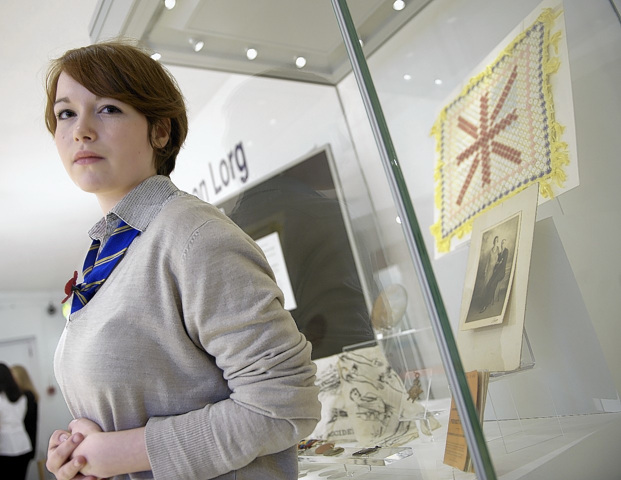 Hannah Corke at the launch of the World War I exhibition