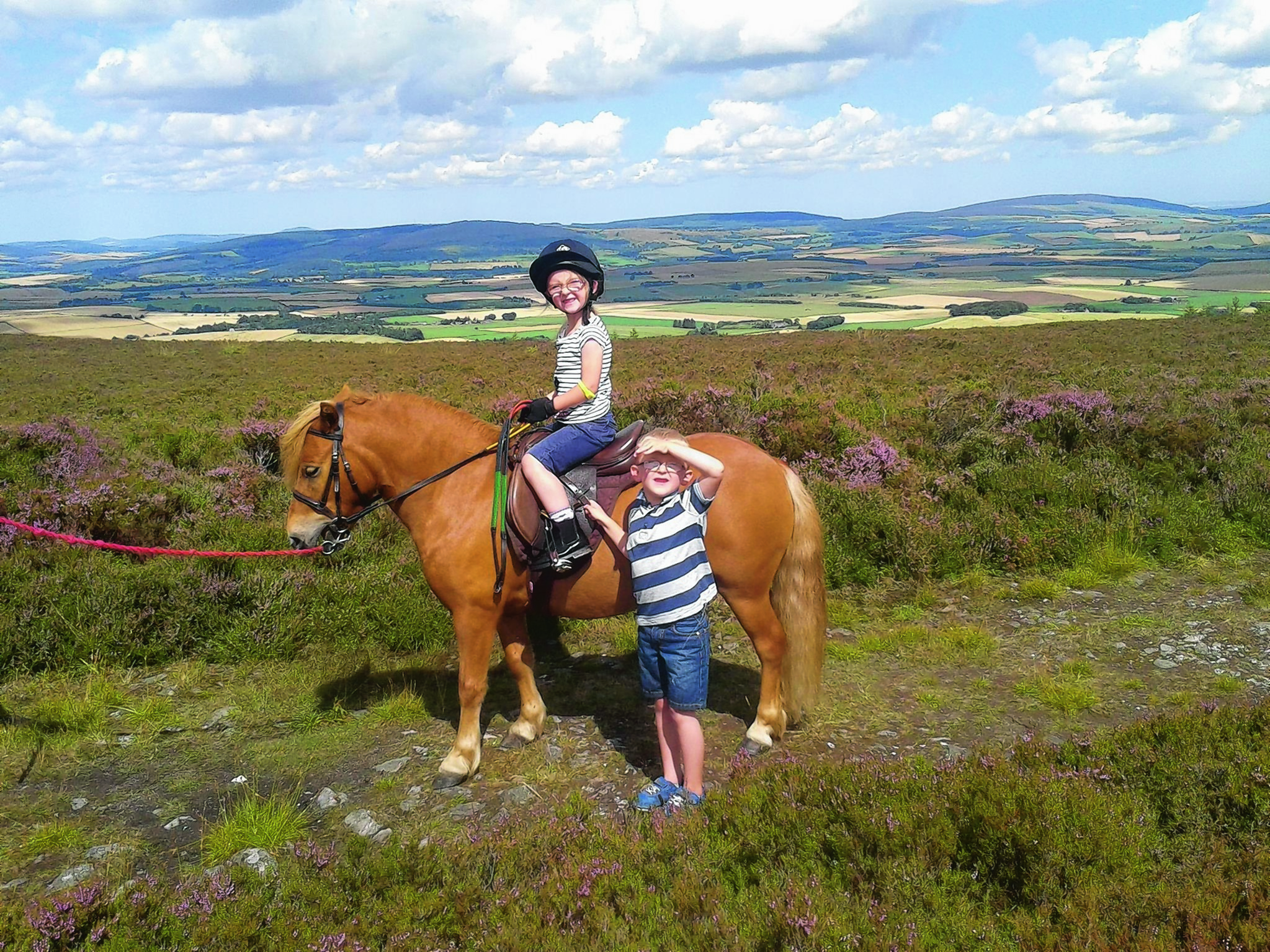 Here are Kayleigh and Archie with Mitch on a leisurely walk up the Suie Hill near Alford on a lovely summer’s day. They are our winners this week.