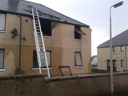 The scene of the fire in Bayview Terrace, Thurso