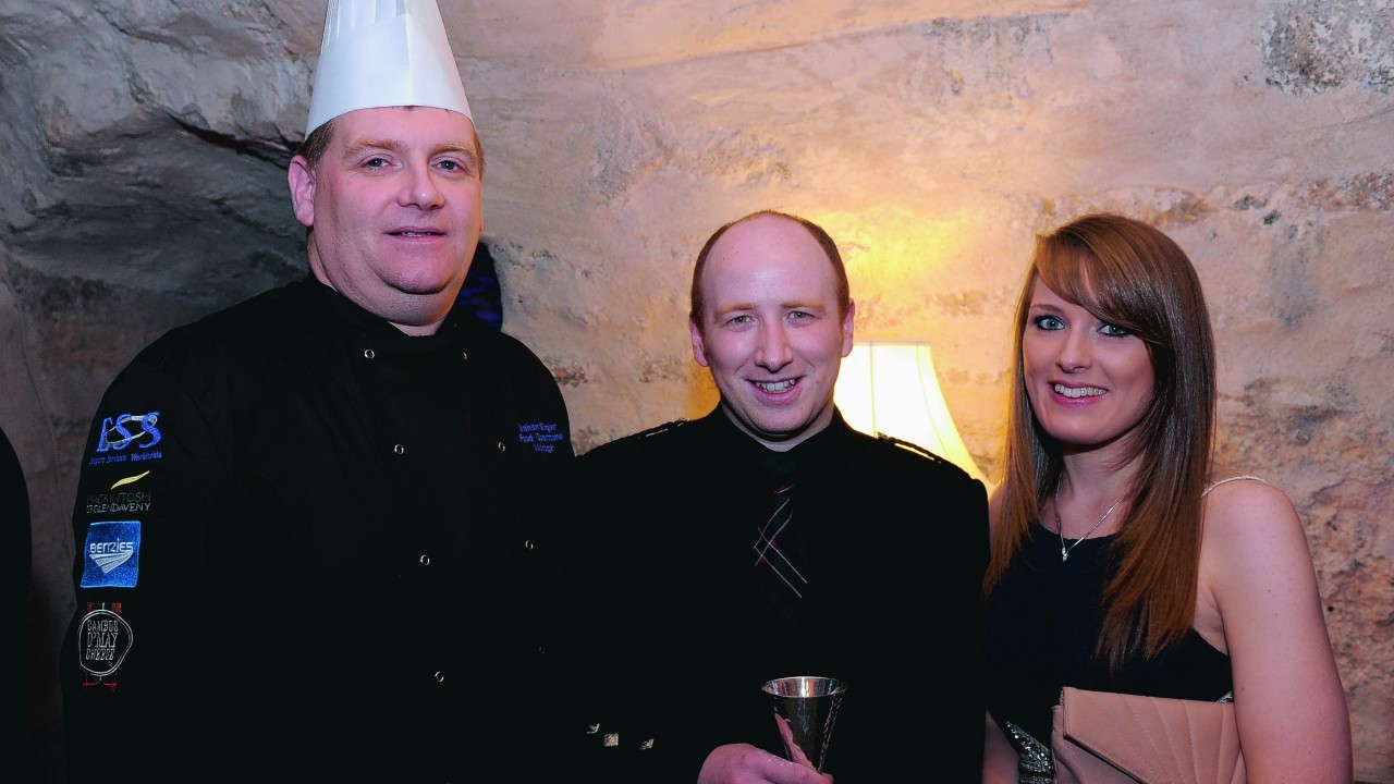 ESS Offshore Food Operations Manager Graham Singer with Gregor MacKintosh and Katy Amos.