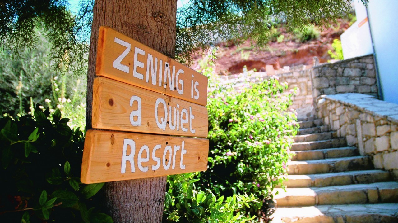Entrance to the Zening Resort in Latchi