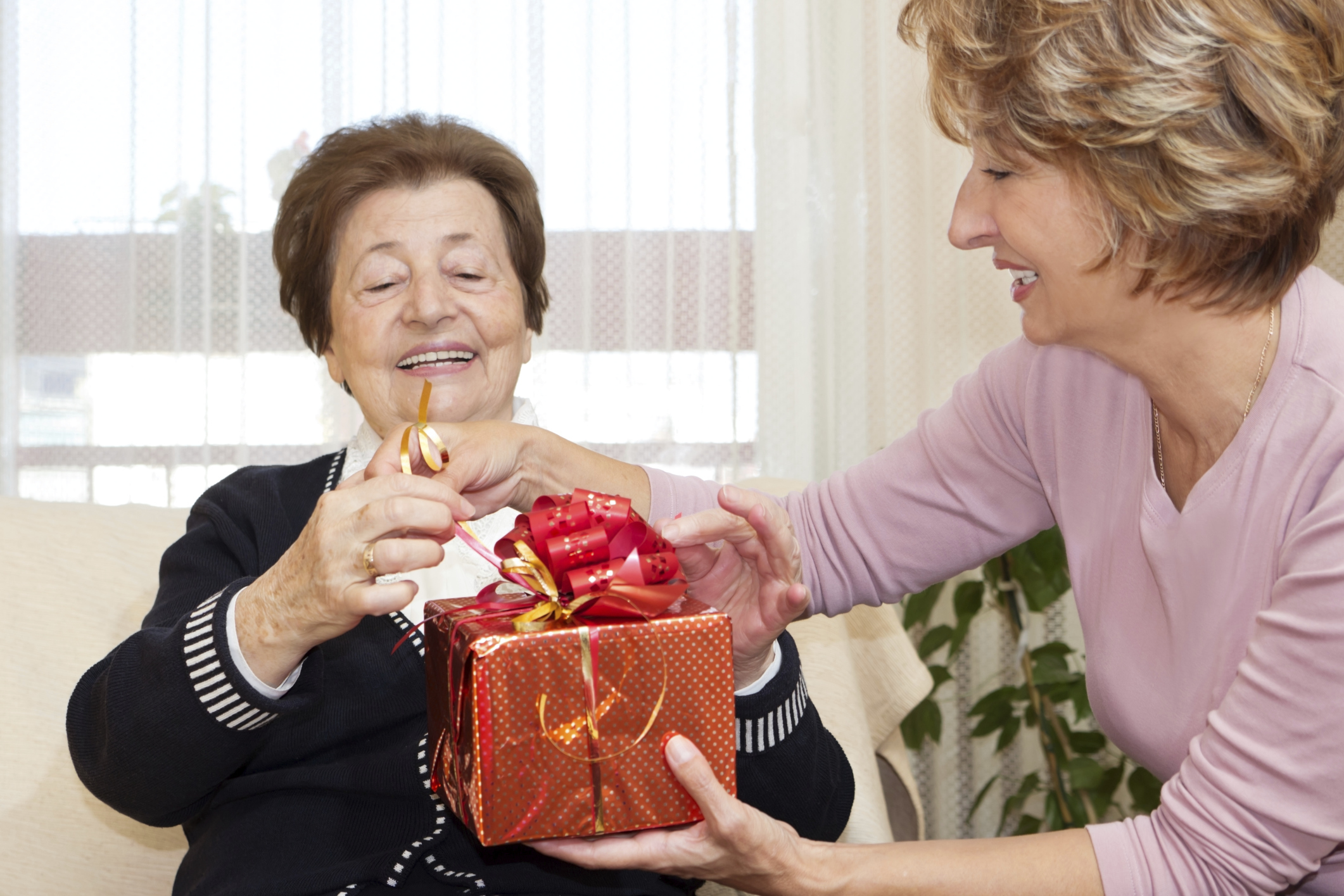 Relatives enjoy each other's company at Christmas