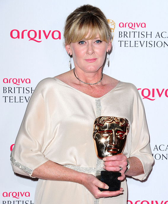 Sarah Lancashire with the Best Supporting Actress award for Last Tango in Halifax