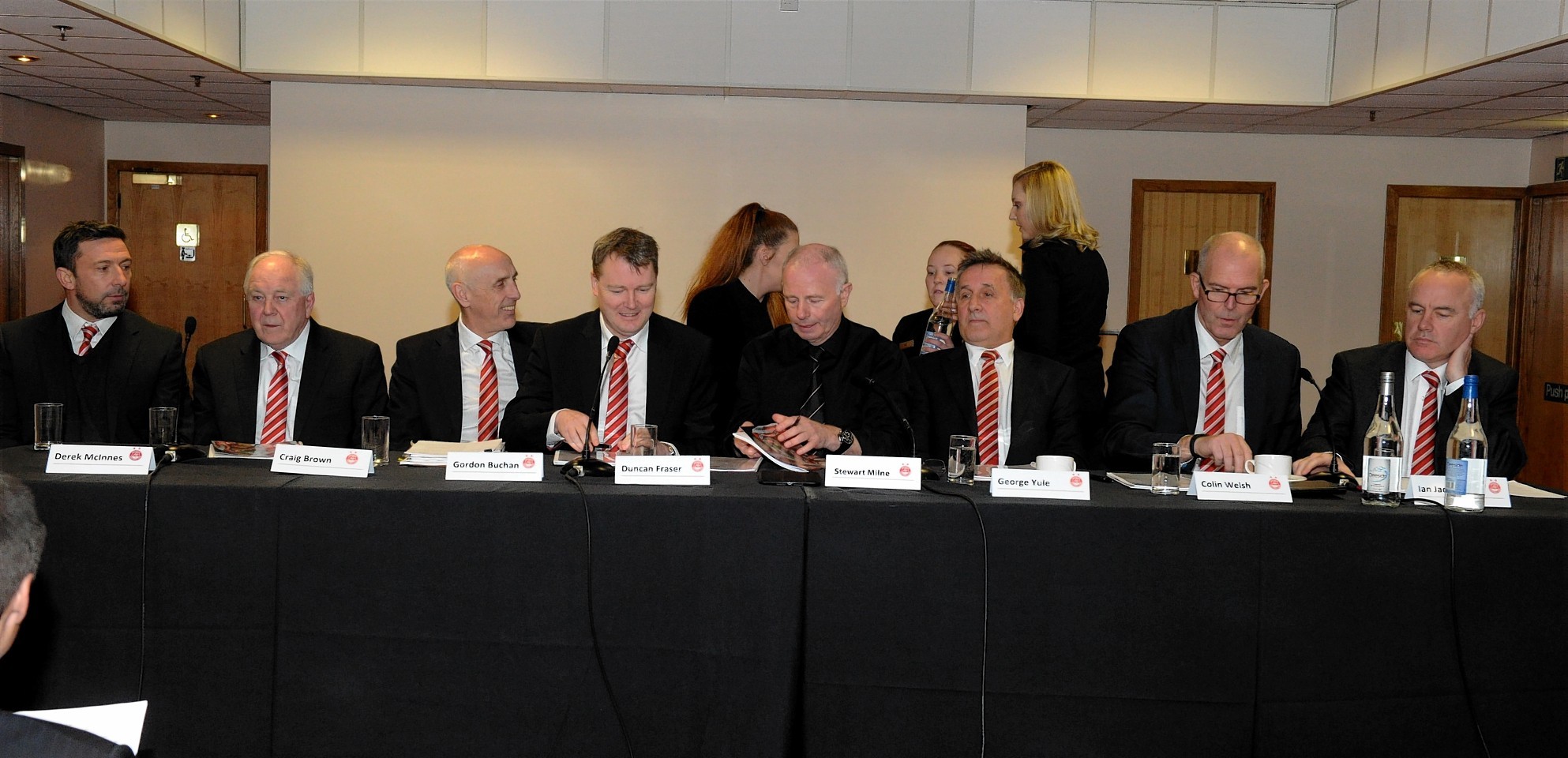 Derek McInnes, Craig Brown, Gordon Buchan, Duncan Fraser, Stewart Milne, George Yule and Colin Welsh and Ian Jack.