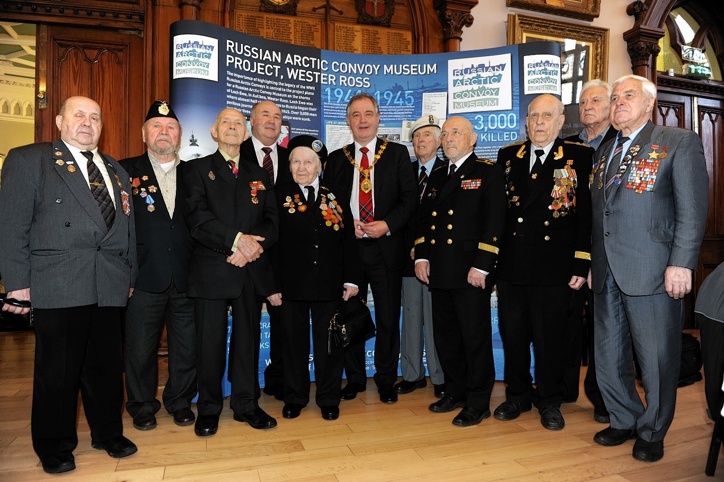 Russian veterans meet Provost Alex Graham in Inverness