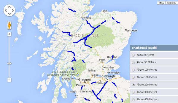 Scotland roads to be hit by snow on Friday