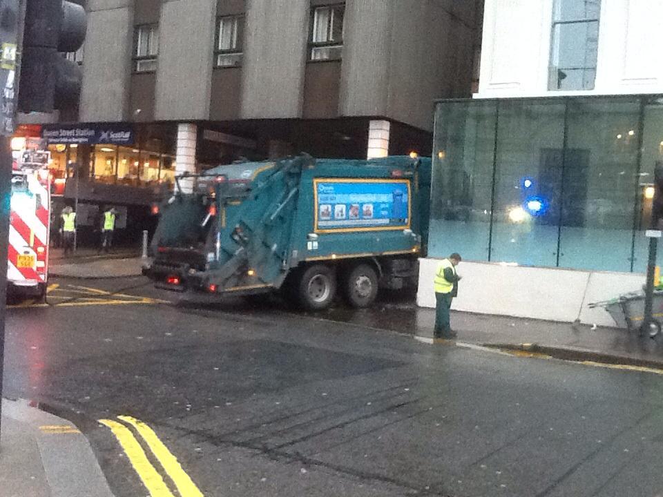 The bin lorry at Glasgow Queen Street station