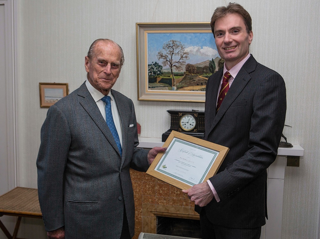 The Duke collected an award recognising the Balmoral Estate's work on game and wildlife management