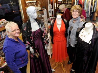 Barbara Maclean of the Far and Wide charity shop in Stonehaven, and Aileen Pyper