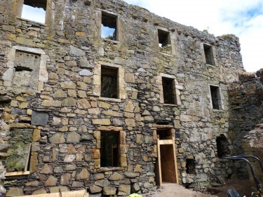 The north range on Mingary Castle before work began on the restoration project