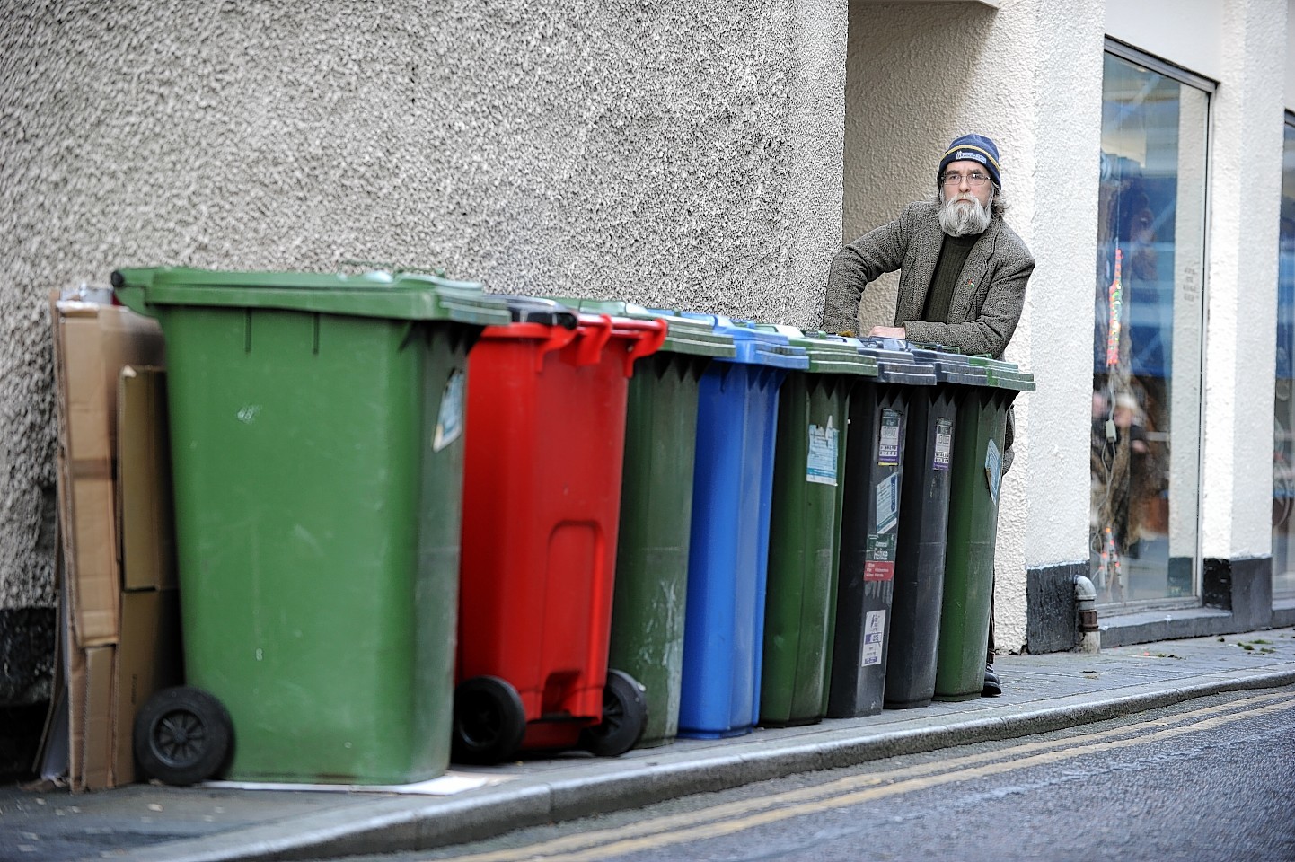 Donnie Kerr with some of the offending bins