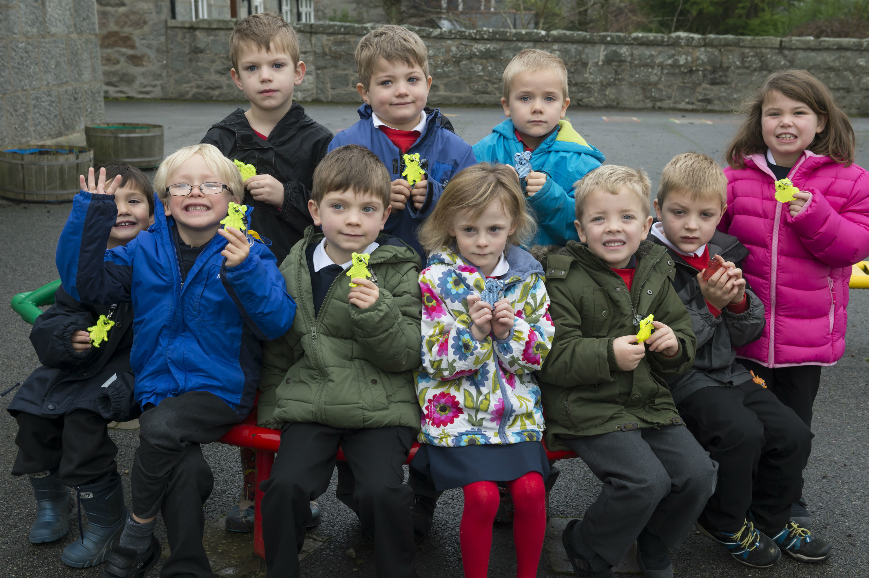 Primary ones at Dunecht School, Westhill were given the reflective keyrings