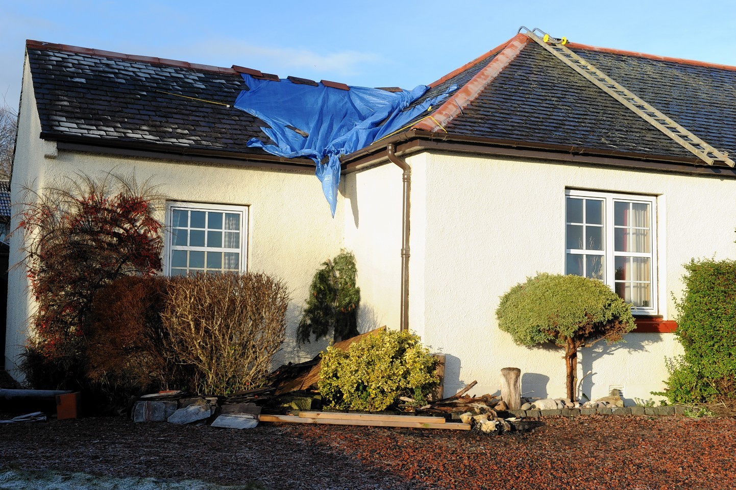 The scene of the fire in Kinmylies Way, Inverness