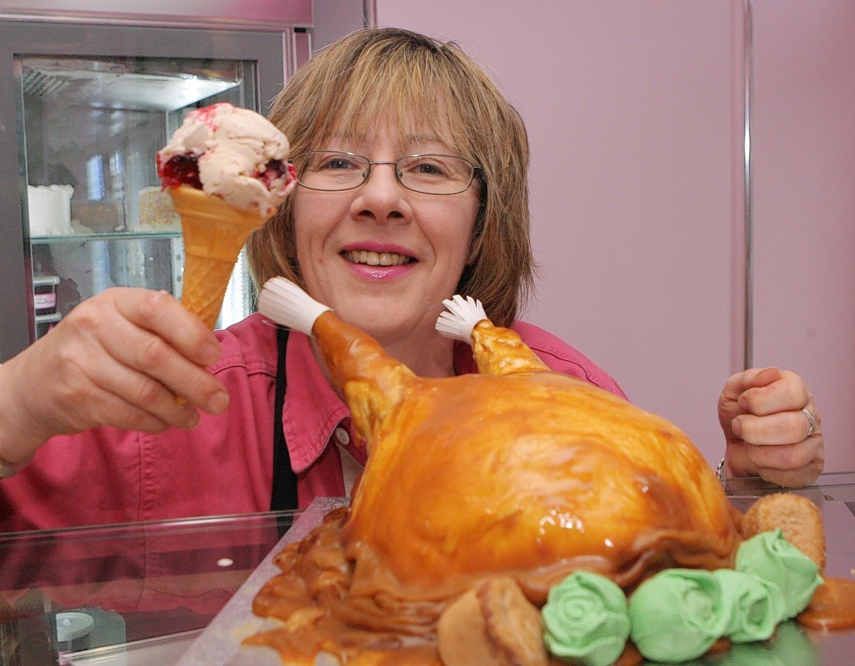 Sheila Gray with her turkey ice cream