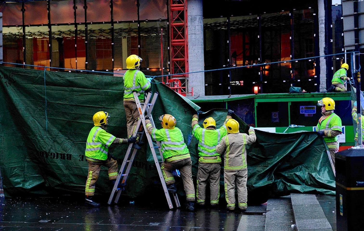 Emergency services try to help victims following the crash