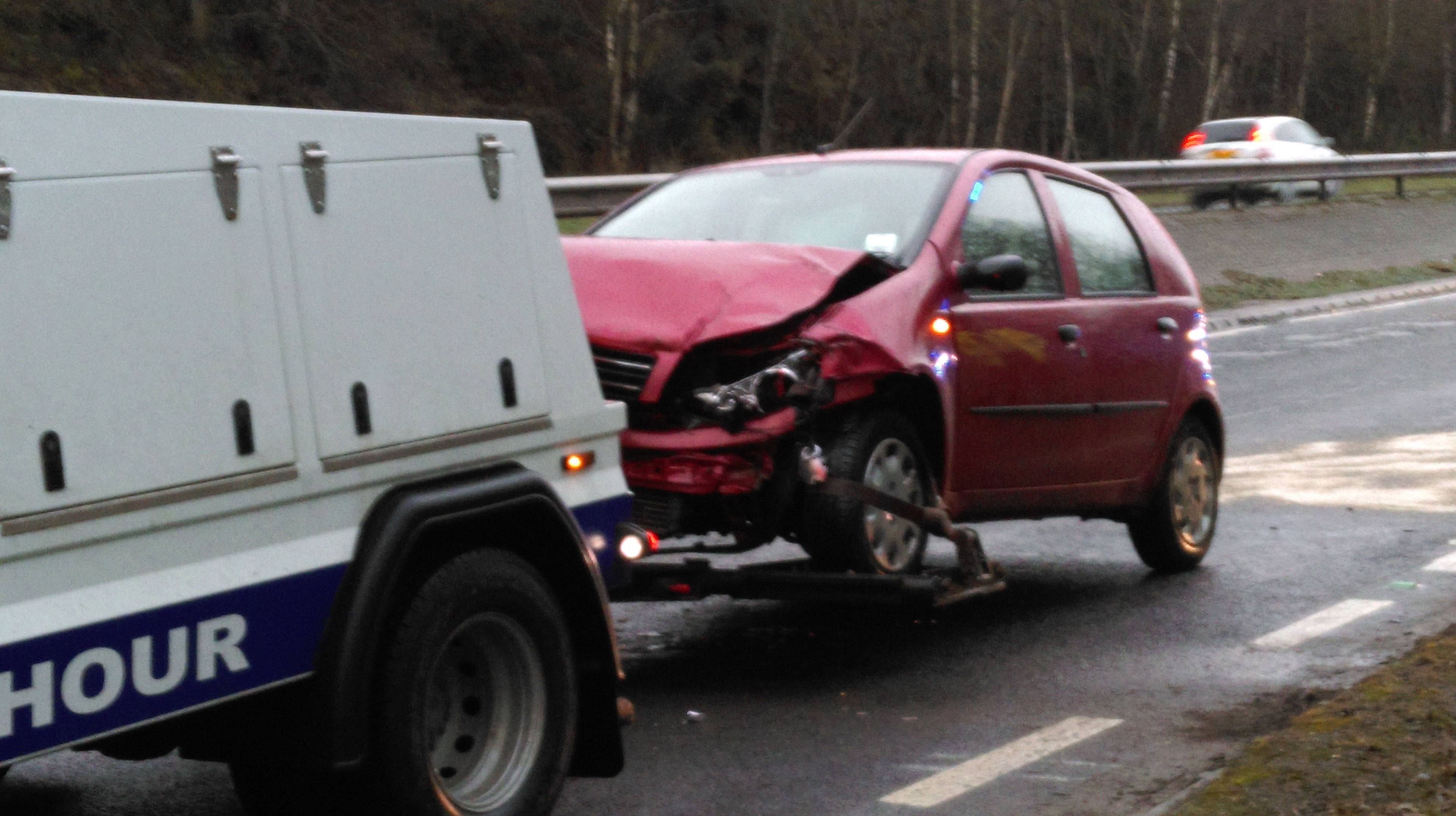 Traffic delays on the A9 after four car crash