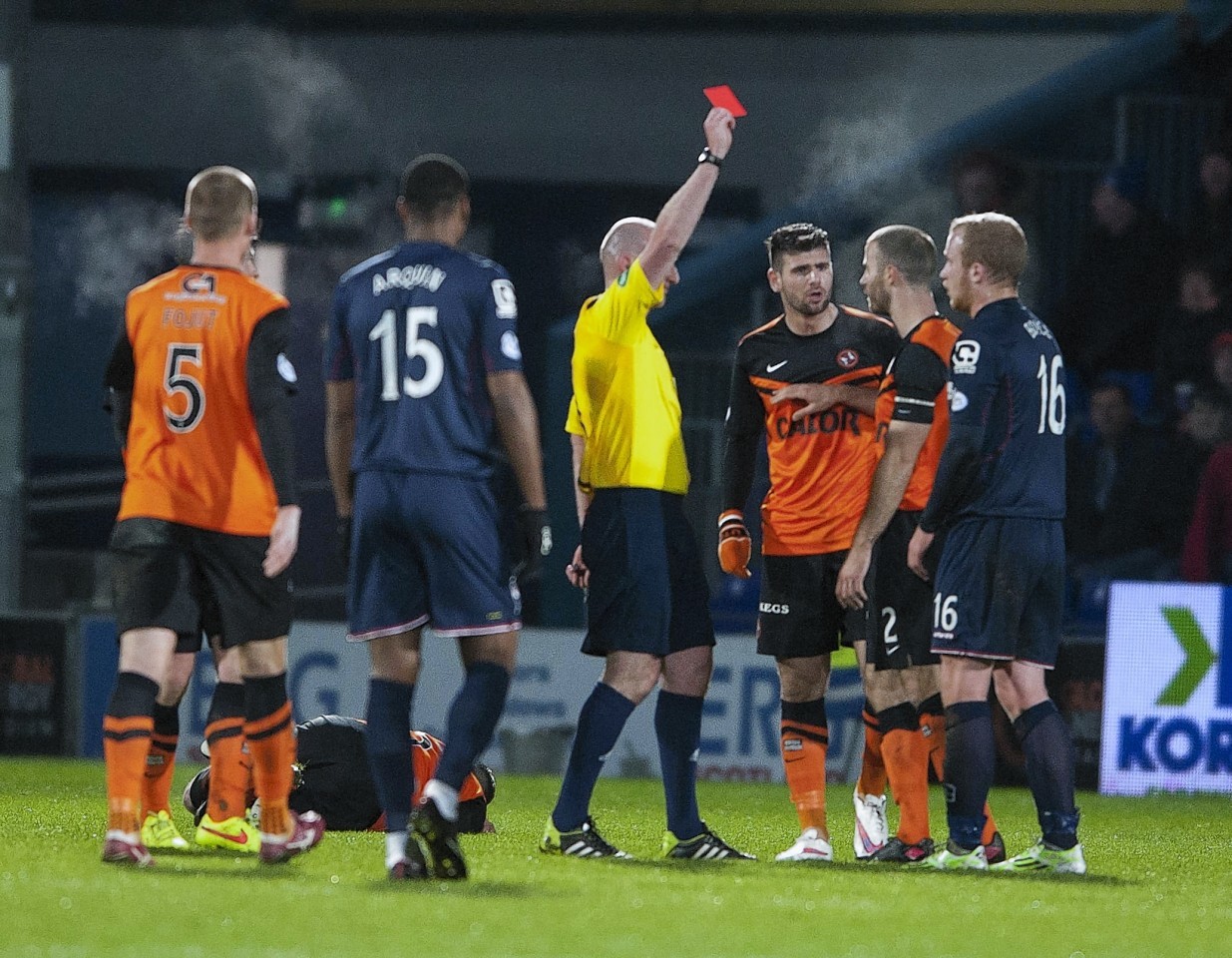 Liam Boyce misses out after his red card against Dundee United