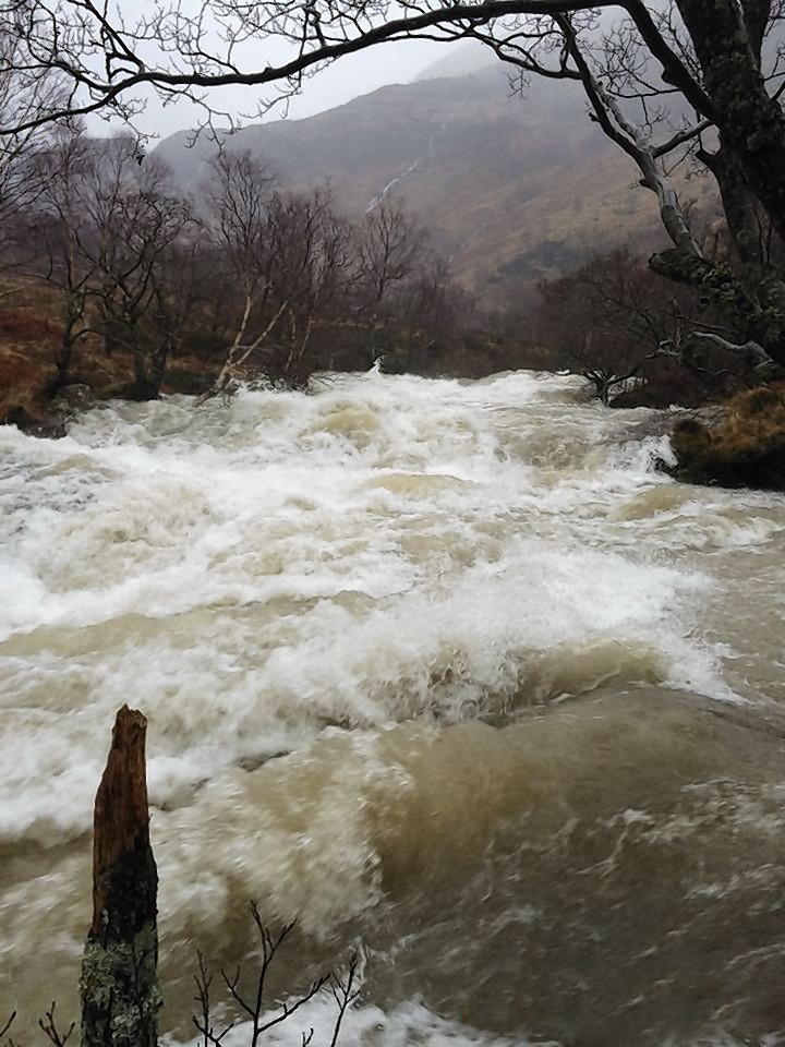 Lochaber Mountain Rescue's footage of the thundering water down the Nevis